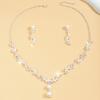 3 Pieces of Women's Trendy Leaf Pearl Earrings with Necklace Jewelry Set for Weddings, Banquets, Parties, and Holiday Gifts