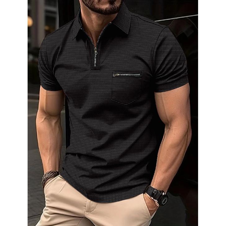 

Summer New Quick Drying Lapel Polo Shirt With Button Pocket For Men S Sports Polo Shirt Fitness And Casual Slim Fit Daily Work Shirt XXXL чорний