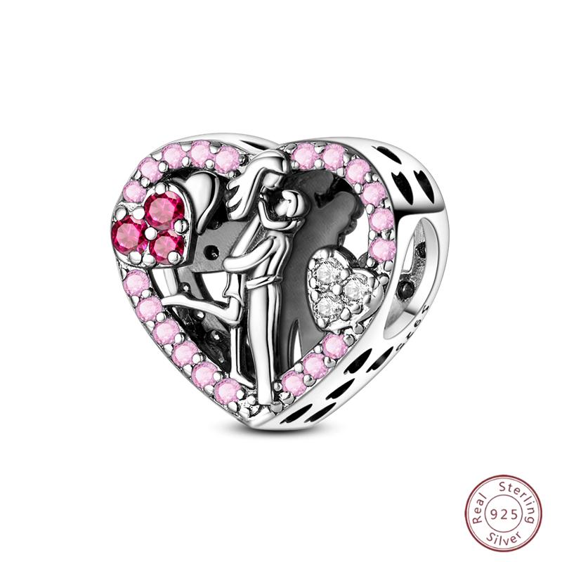 New Original Copper Beaded Bow Charm Blue Beads For Women Exquisite Diy Birthday Jewelry Gifts