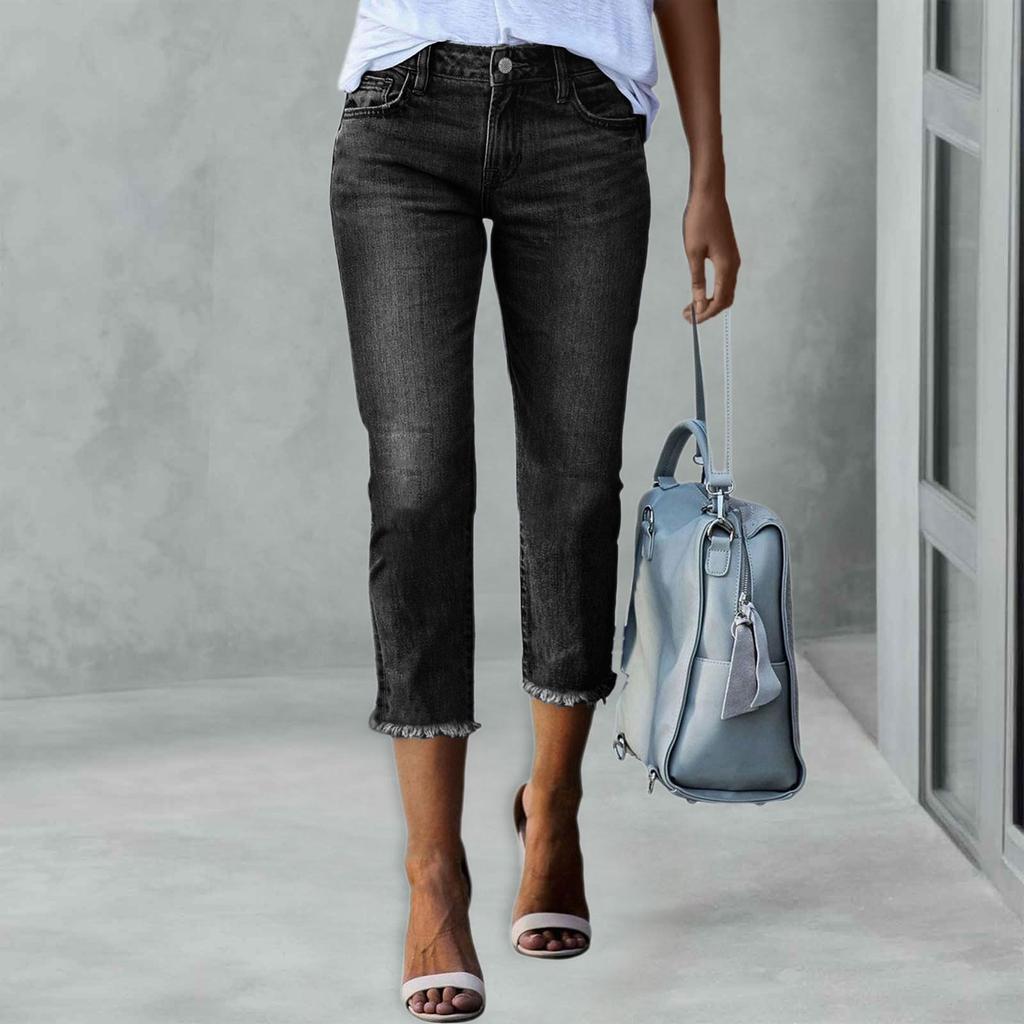 Women's Skinny Ripped Trendy Jeans Distressed Stretchy Denim Pants