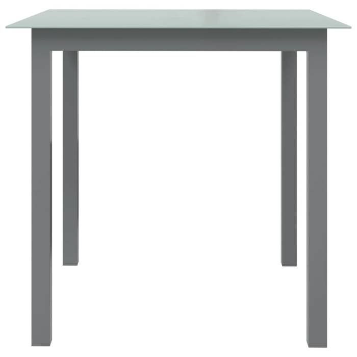 Maison Exclusive - Table de jardin Gris clair 80x80x74 cm Aluminium et verre