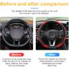 Car Steering Wheel Cover, 15 Inch Carbon Fiber Microfiber PU Leather Elastic Steering Wheel Protector For Men Women, Anti-Slip Breathable Car