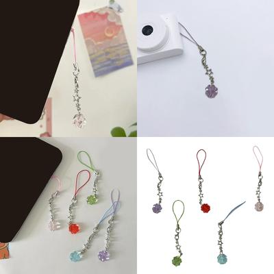Chaîne de téléphone à breloques en forme de trèfle à quatre feuilles en cristal, accessoire élégant pour sangle de téléphone, cordon de téléphone polyvalent