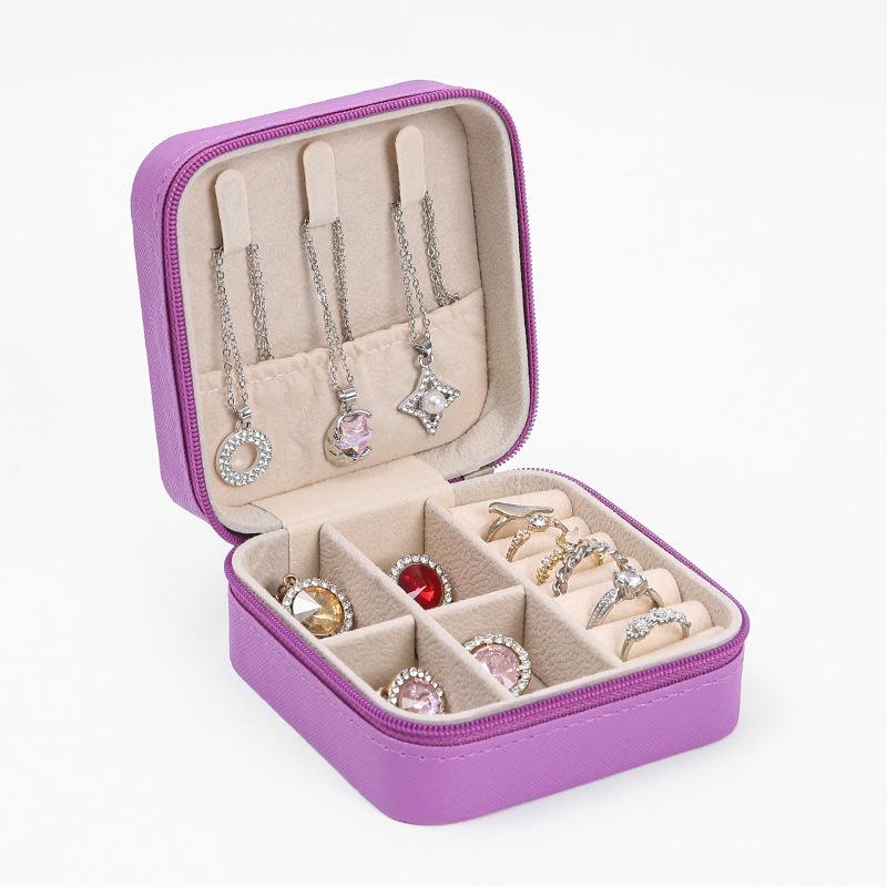 Jewelry storage box High-grade anti-oxidation stud earrings, necklace, jewelry ring grid desktop large-capacity display box
