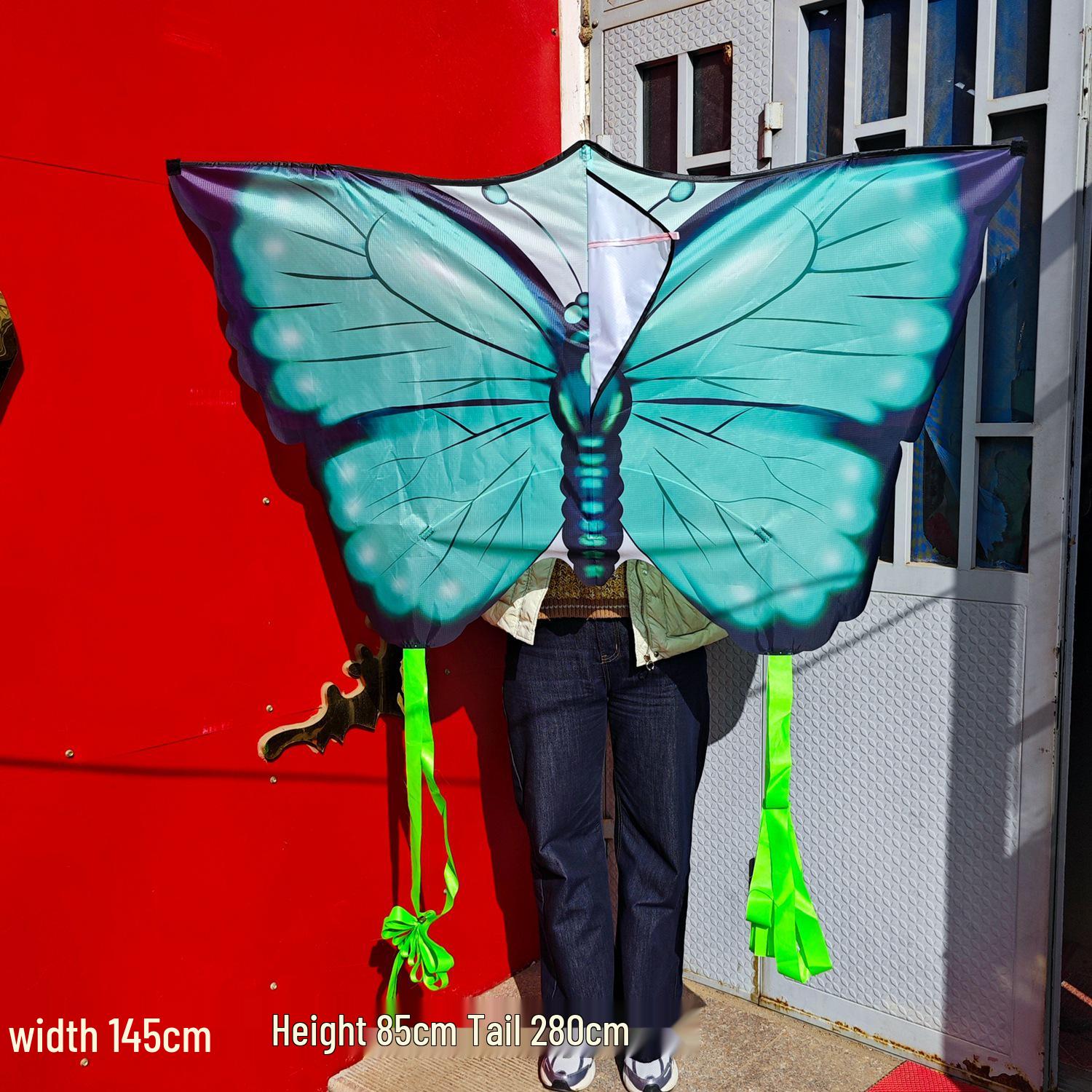 2026 Dreamy Blue Butterfly Kite for Kids & Adults - Easy to Fly in Light Breeze, Perfect for Spring Outings & Picnics Green Butterfly