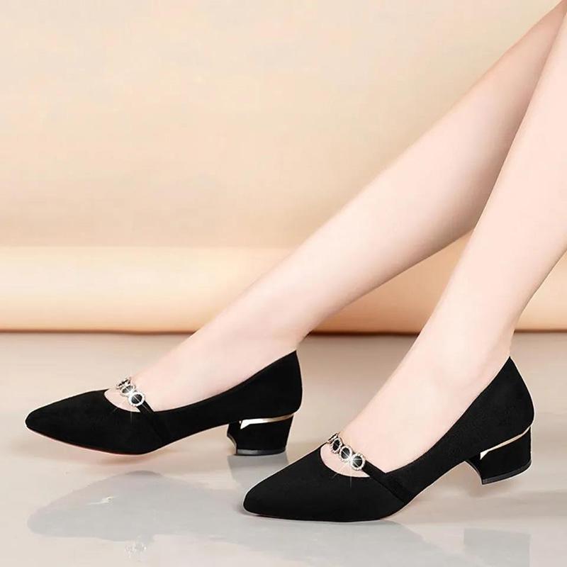 Fashion Ladies Rhinestone Mid-heel 