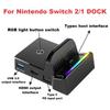 Tragbarer Dockständer mit RGB-Licht für Nintendo Switch/Switch2/Switch OLED, Tischladestation Docking Station Unterstützung Switch TV-Modus