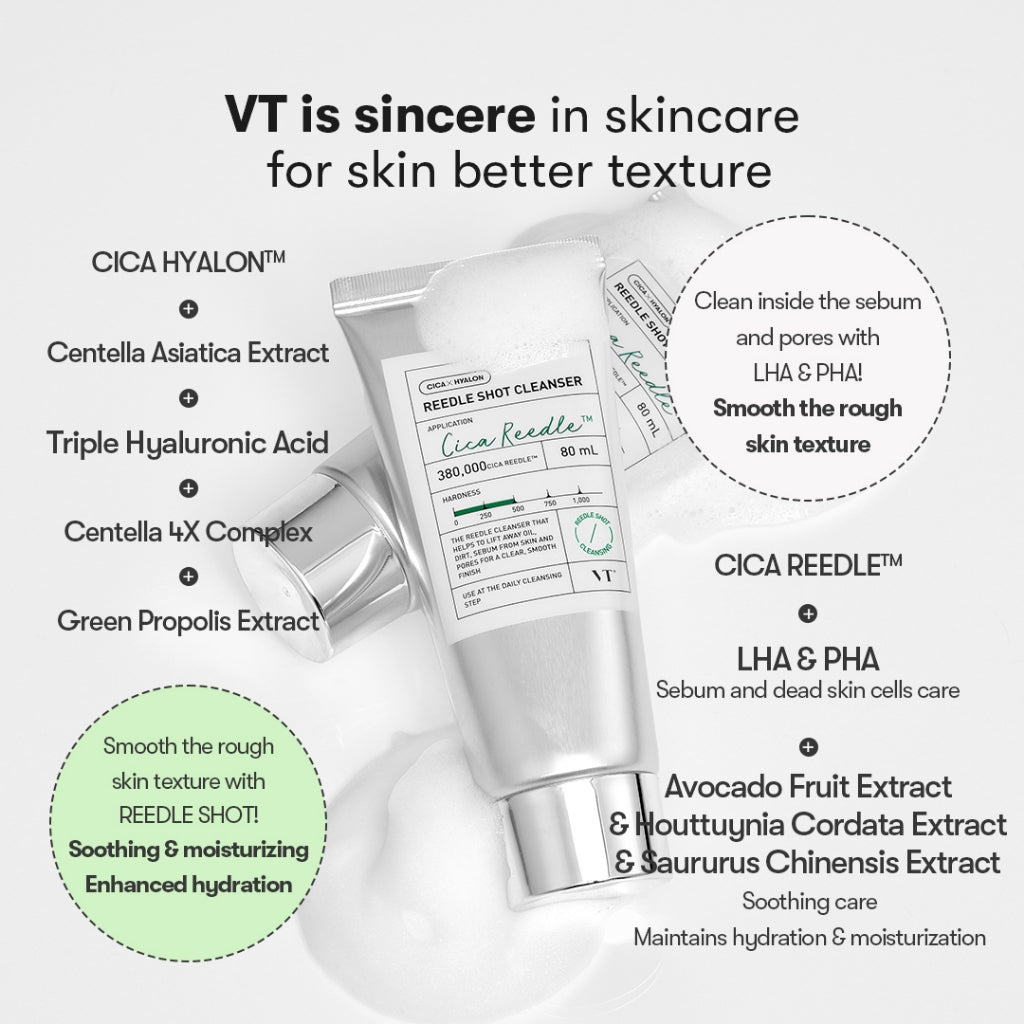 

VT COSMETICS Reedle Shot Cleanser 80ml + RANDOM GIFT