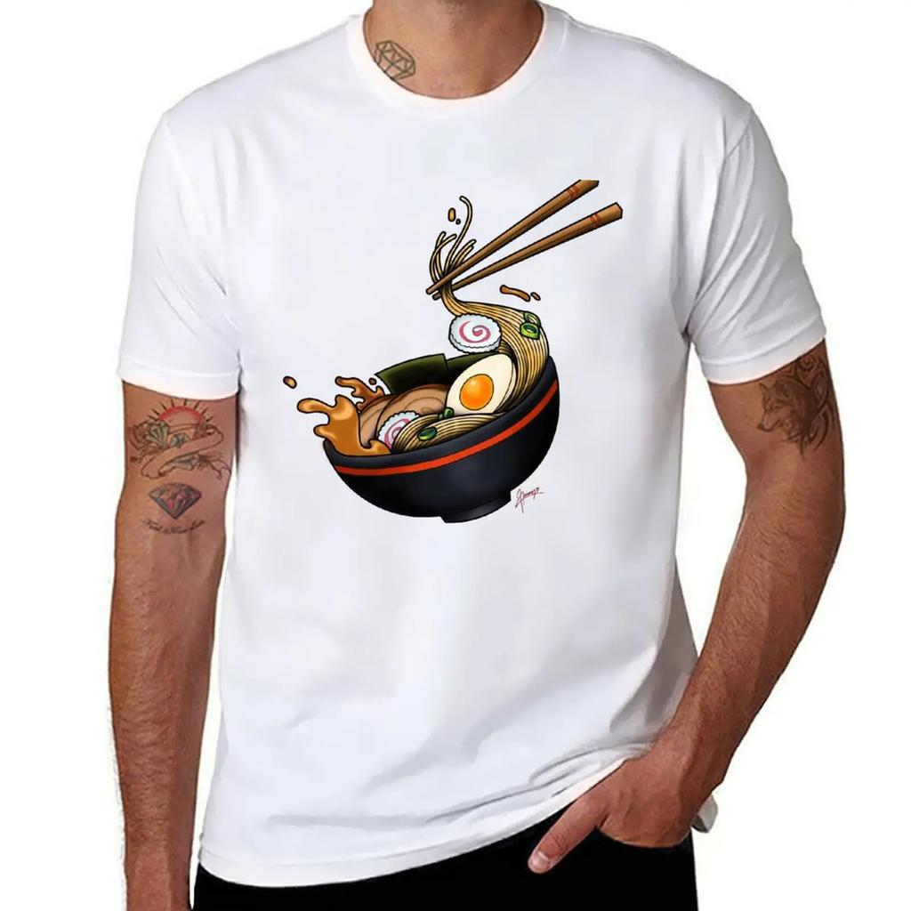 Ramen Bowl TShirt street wear animal prinfor boys vintage luxury clothes men
