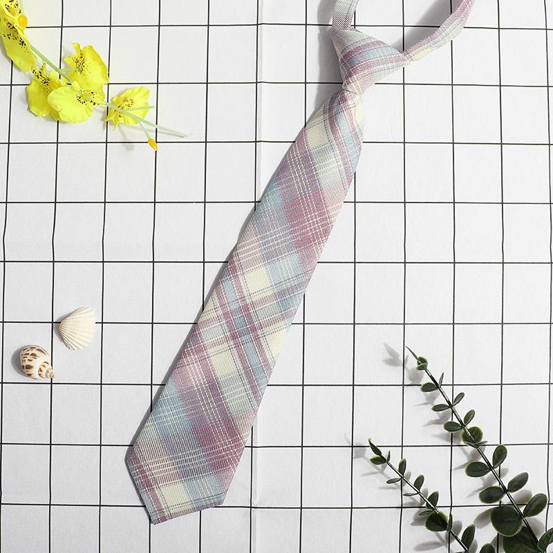 Jk Small Tie Female College Style Lazy Japanese Plaid Uniform Shirt Tie Student Ins Men'S And Women'S Short Styles Free Of Charge