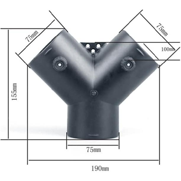 SEADEAR Hose Adapter Vent Hose Connector Dryer Vent Splitter Connector Adjustable Valves Duct Connector 3 Way Y-shape Hose Adapter Compatible for
