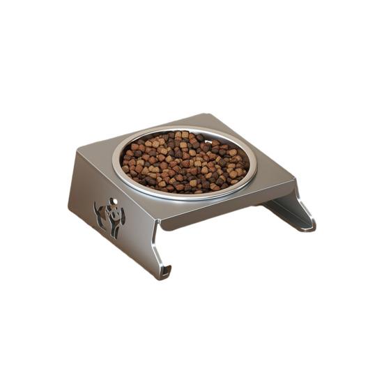 Elevated Dog Feeder Stainless Steel Pet Bowls with Foldable Stand No Spill Raised Pet Feeding Station for Healthy Eating Drinking Posture