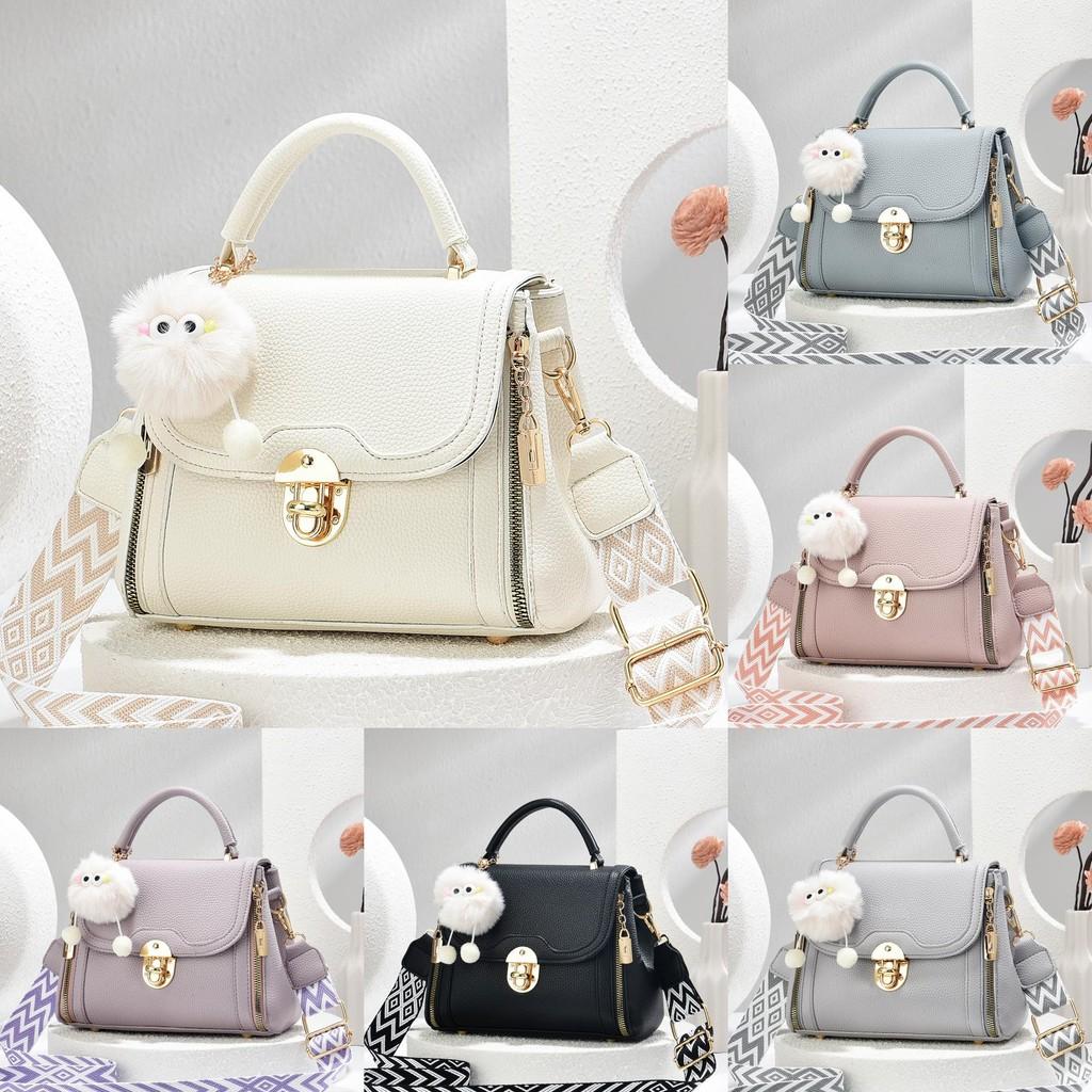 Solid Pu Color Single Shoulder Crossbody Bag With Zipper Women Compartments