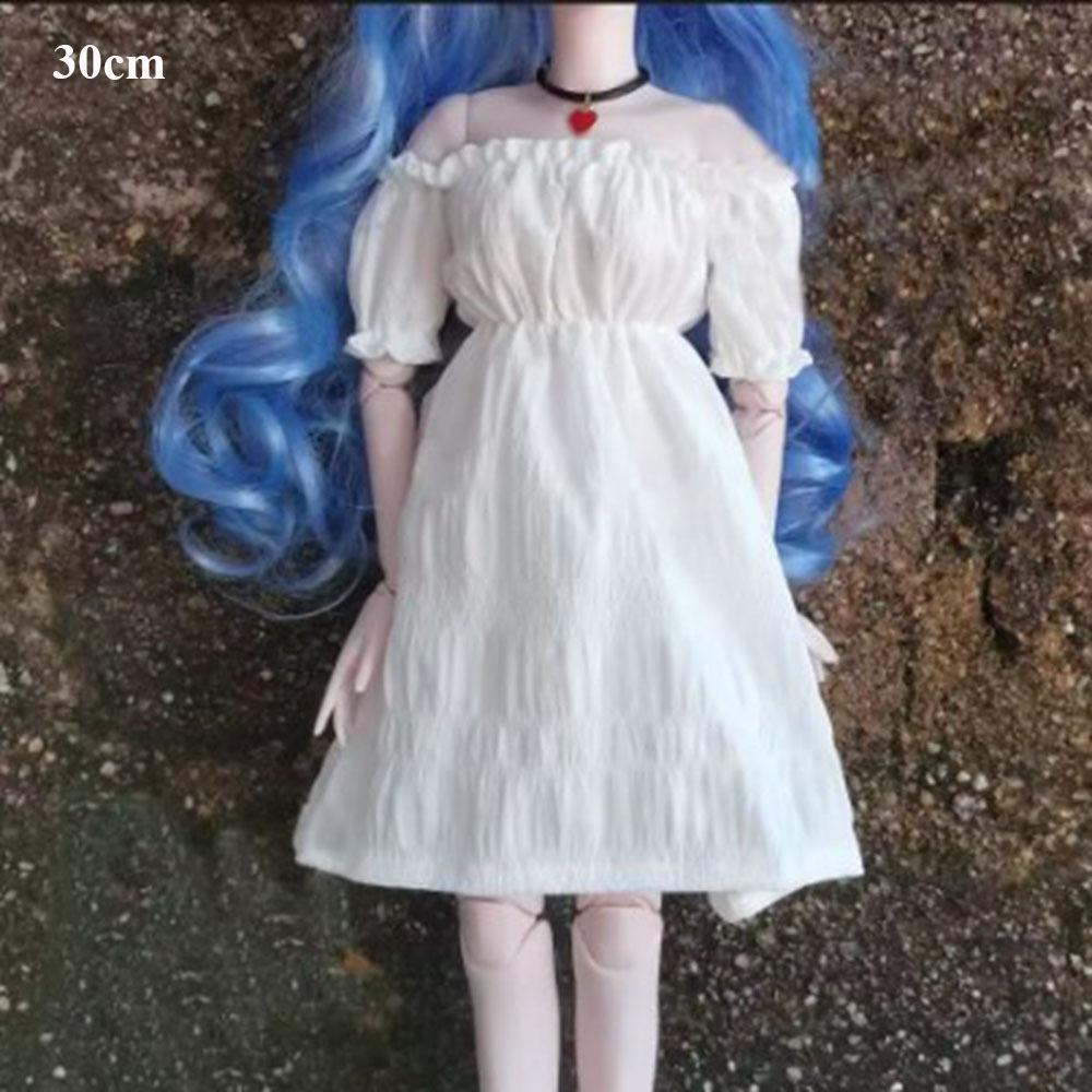 

Fashion Doll s Dresses Clothes Dress Up Skirt for 1/3 1/4 1/6 Bjd 30/45/60cm Dolls Girl Toys White 30cm