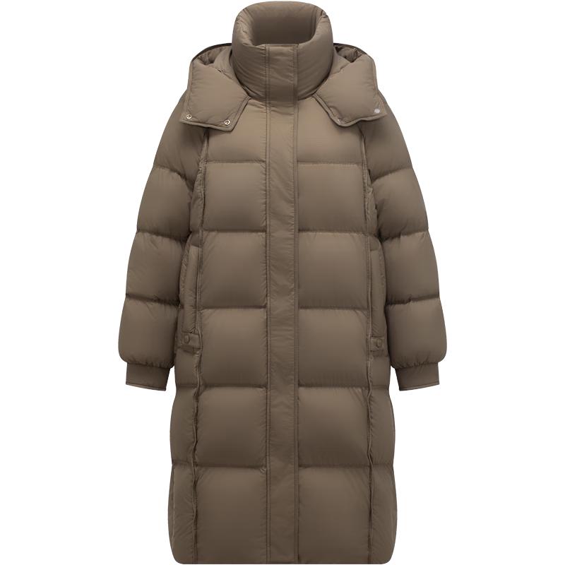 Tanboer Women's Mid-length Hooded Loose Fit Thick Warm Down Jacket TW236832