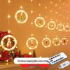 Cross-border Christmas LED Curtain Lights - Pentagram, Santa, Reindeer