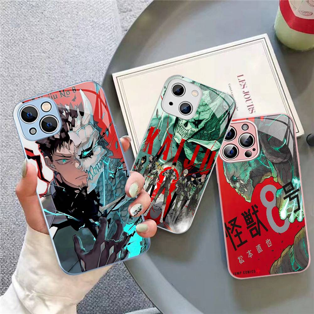 Classic Anime K-kaiju No8 For IPhone 14 13 12 Mini 11 Pro XS Max X XR 14 Plus Tempered Glass Cover
