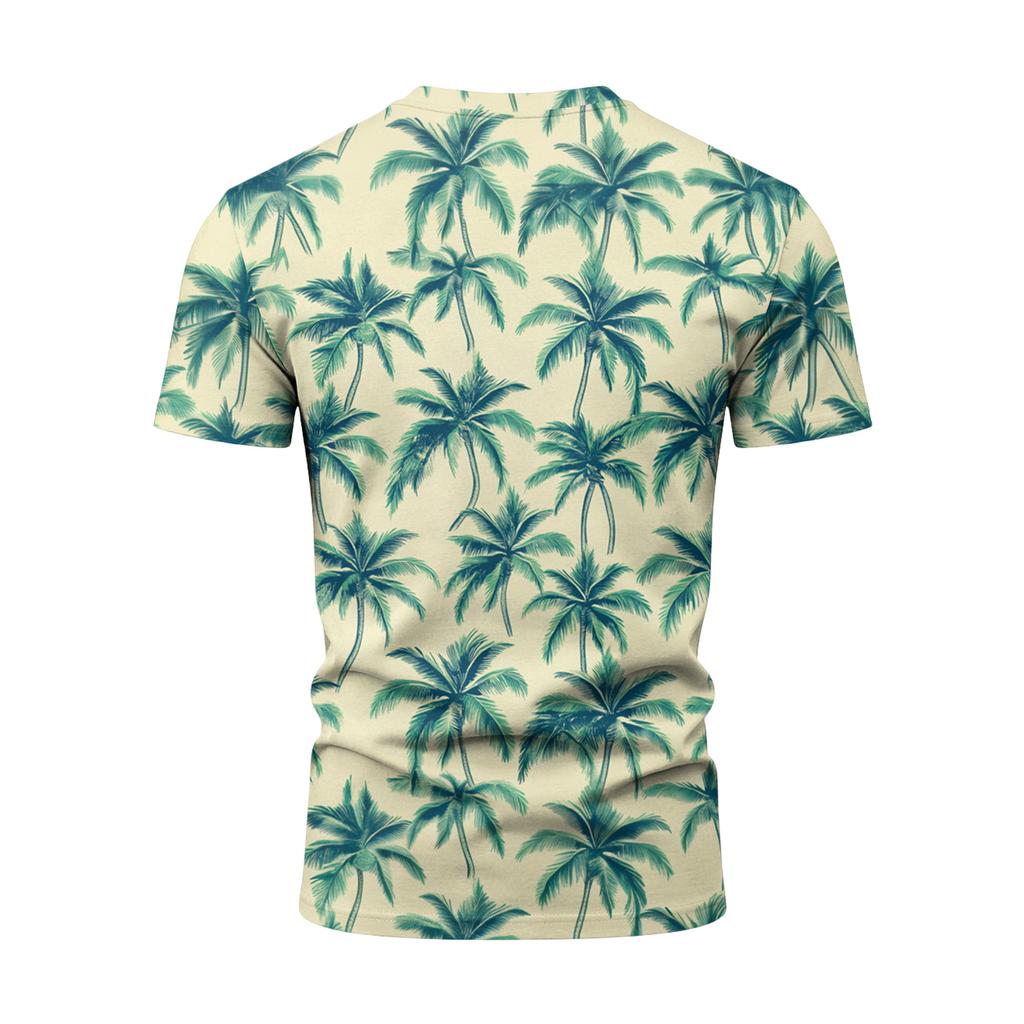 T-shirt da uomo alla moda con stampa, scollo a V, maniche corte
