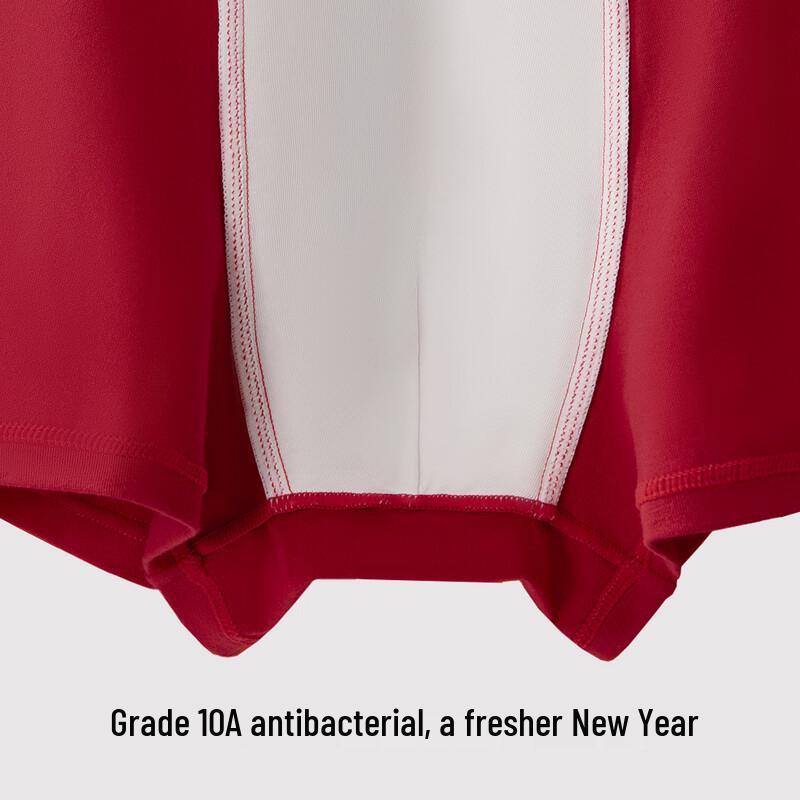 Herren Rote Baumwolle Antibakterielle Boxer-Slips