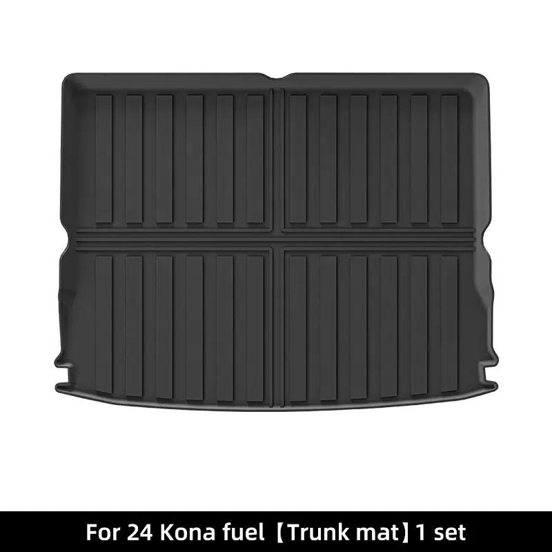For Hyundai Kona 2024 Car Rear Trunk Mat TPE 3D All Weather Waterproof Anti-Scratch Trunk Cargo Liner Car Anti Dirty Floor Mats