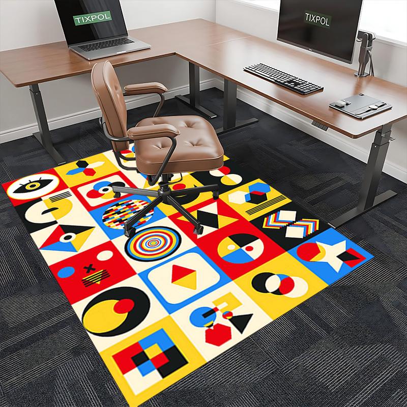 1pc Abstract Geometric Patterns Chair Mat - Festive Gift for Office Chairs, Non-Slip Carpet Suitable for Home Decor, Living Room, Bedroom, Game Room.P