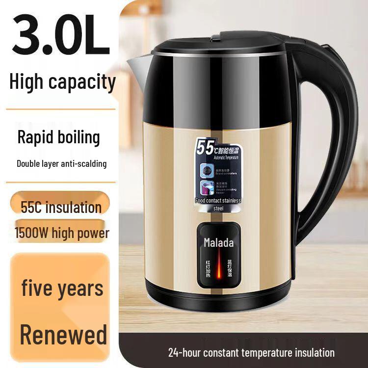 Wanlida Stainless Steel Electric Kettle - Household Heat Preservation Kettle