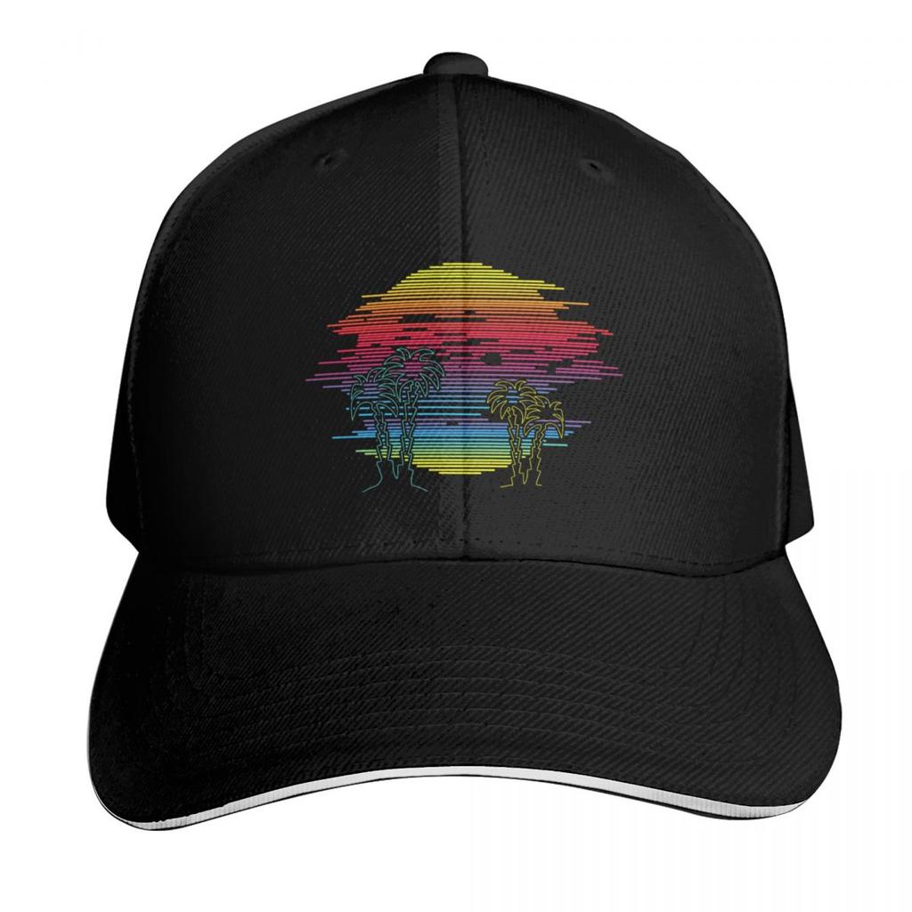Minimal summer sunrise Baseball Cap fishing caps Unisex Fishing cap Trucker Cap custom Hat Unisex Womens