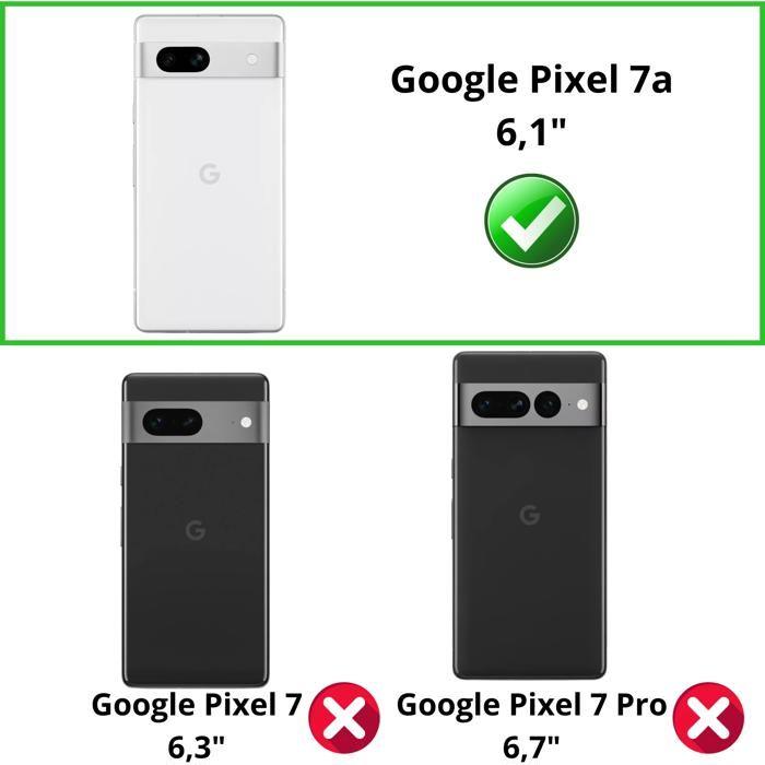 Case - Phonillico® - Google Pixel 7a - Black Wallet - Magnetic Flap - Card Storage