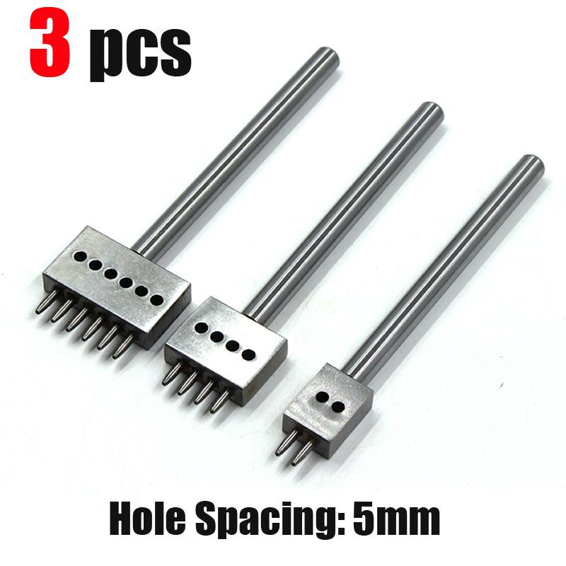 4/5/6/8mm Diy Round Hole Spacing Puncher, Manual Circular Stitching Punching Tool, Professional Leather Art Craftwork Project