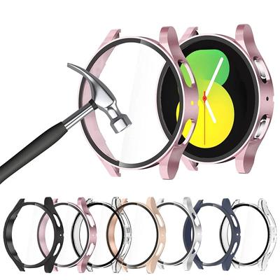 Abdeckung für Samsung Galaxy Watch 5 pro Hülle 45 mm 4/6 40 mm 44 mm Zubehör PC Bumper Displayschutzfolie Glas Galaxy Watch 5 Hülle