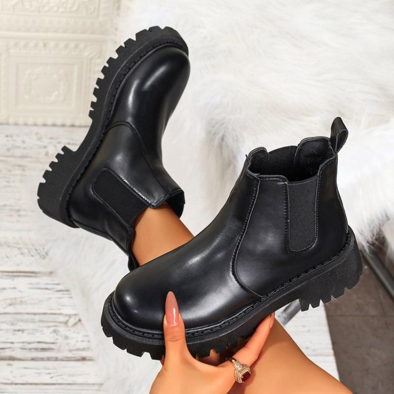 

Мода 2025 Женская обувь Ботильоны Женские ботинки Модные Слипоны Офис и Карьера Новые Туфли с круглым носком больших размеров для женщин 35 чёрный