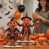 3Pcs 2D Flat Pumpkin Man Tabletop Decor Wooden Pumpkin Scarecrow Party Sign  Tabletop Display