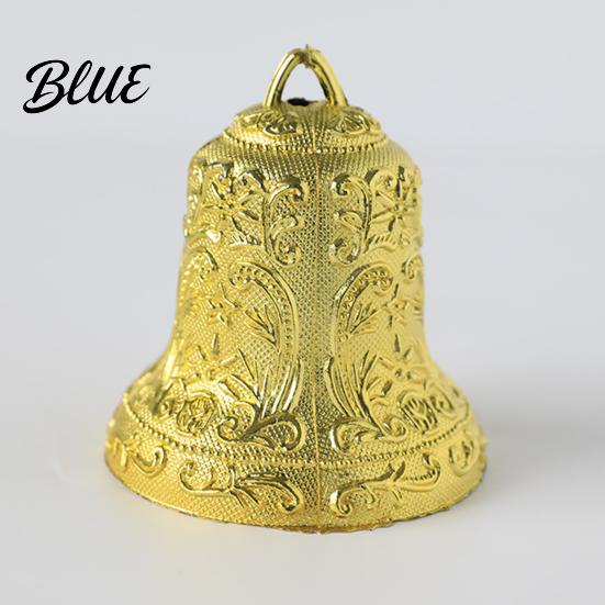 Xmas Bell 6/8/10cm Golden Exquisite Christmas with Hanging Hole Unique Decor Texture Plastic