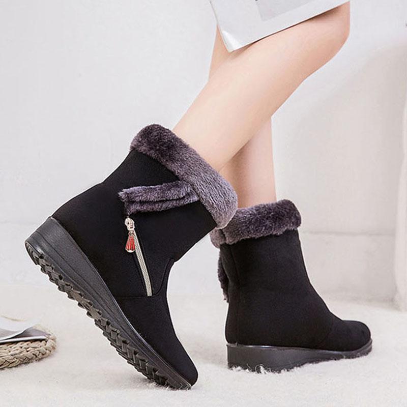 2021 Botas de mujer Botines de peluche Botines antideslizantes Para mujeres  Botines al aire libre Casual Cálido Zapatos de talla grande Invierno Cálido  Mujer Botas de nieve comprar a buen precio —