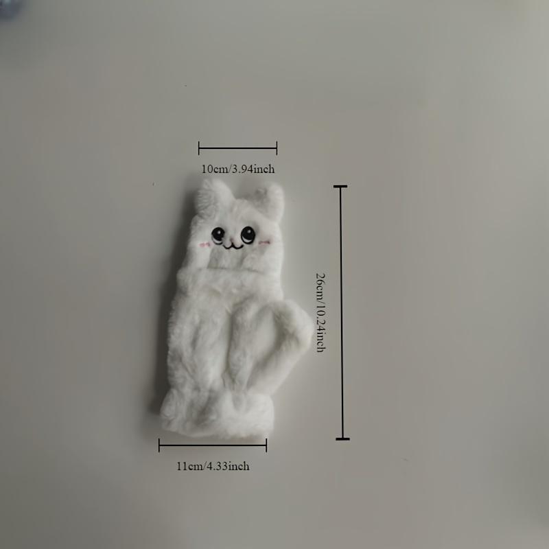 1PAIR  Winter Plush Gloves, Perfect Christmas Gift Thick Insulation Cute Fashion Multipurpose