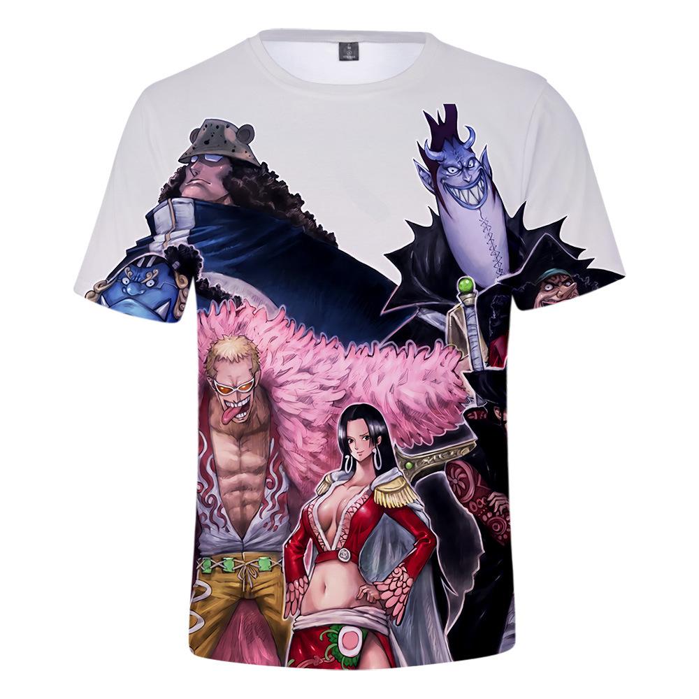 6 Colors Fashion ONE PIECE Cartoon T Shirts for Women Men Summer Clothing Fitness O Neck Man T-shirt Oversized Men T-shirts Tops