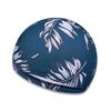 Adult Black Printed Fabric Swim Cap for Hot Springs