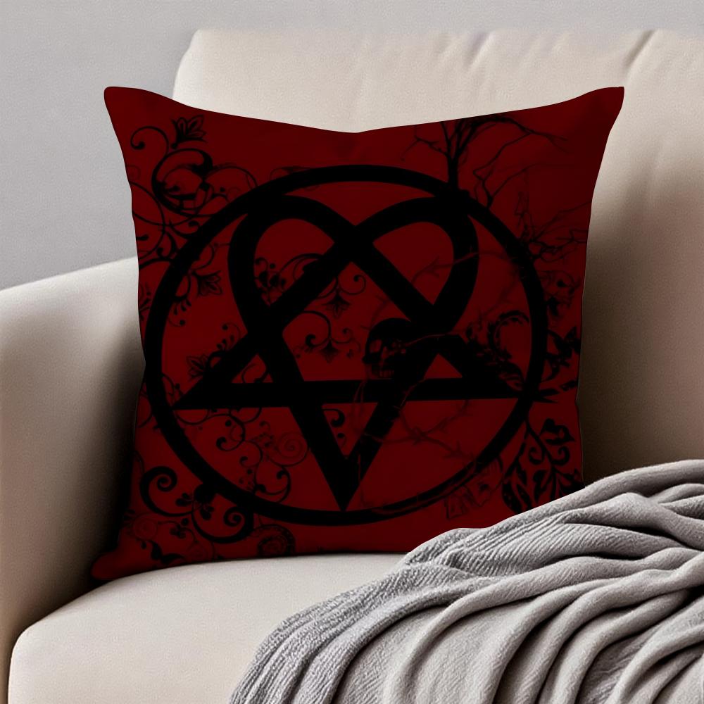 HHim OOrnateES HHeartagram Cushion Cover Pillowcase Antidustmite Invisible Zipper Short Plush Sofa Cushion