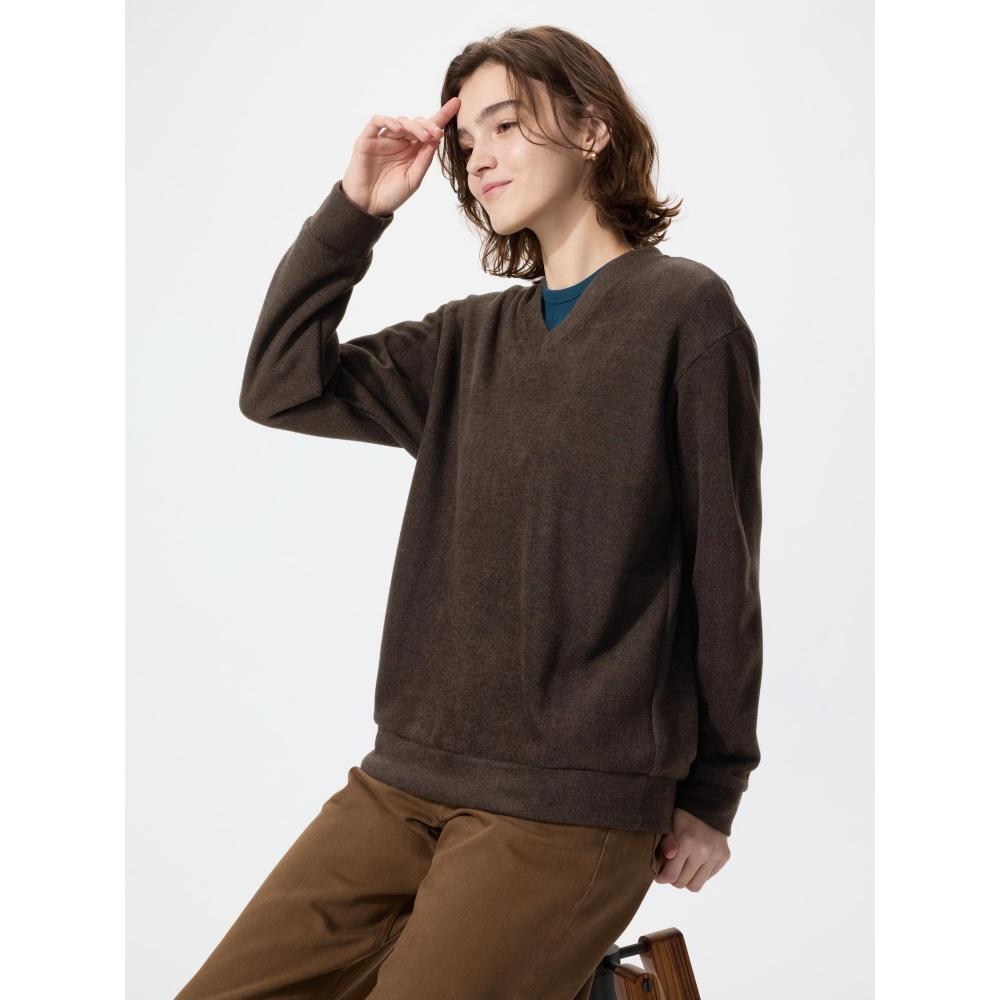 Uniqlo Japan Rib KniT Fleece V Neck T