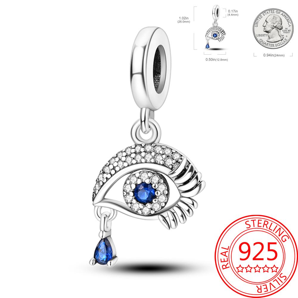 Mysterious Copper Love Evil Eyes Celtic Knot Palm Pendant Beads Safety Clip Fit Brand Bracelet Premium Gift Diy