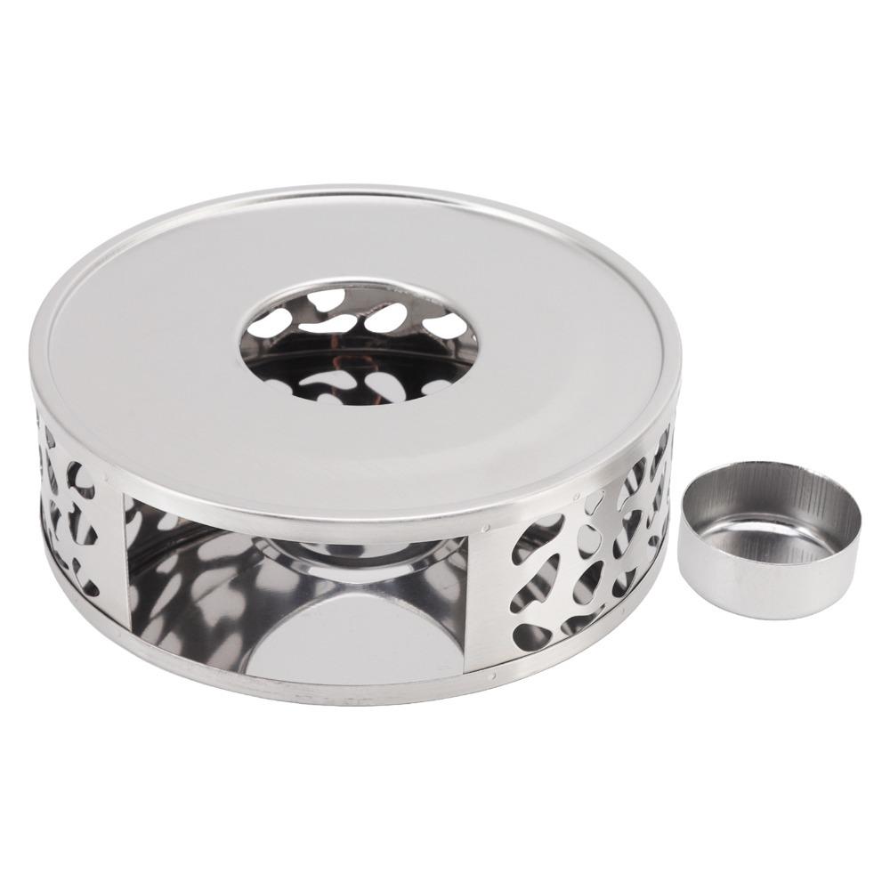 Stainless Steel Teapot Heater Hollow Design Ventilation Hole Teapot Warmer Brushed Finish Silver Tea Warmer Tea Heating