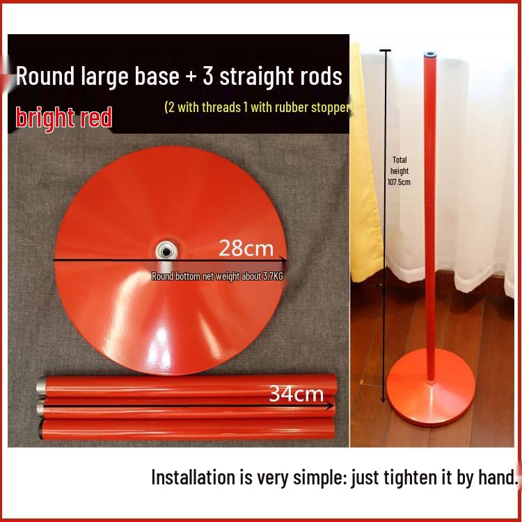 Large Round Base Floor Lamp with Metal Pole and Moxibustion Stand