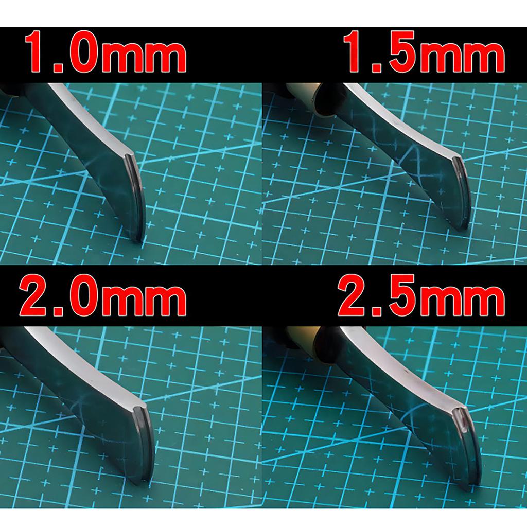 4 Pcs 1.0/1.5/2.0/2.5mm Leather Shallow Slot Leather Edge Creaser Leather Crimping Working Tool Leather Tool