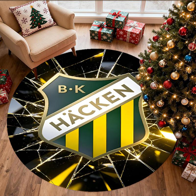 BK Hacken Pattern Round Rug, Indoor/Outdoor Mat, for Picnic, Gameroom, Bedroom, Office, Living Room, Home Decor Carpet, Birthday Gift