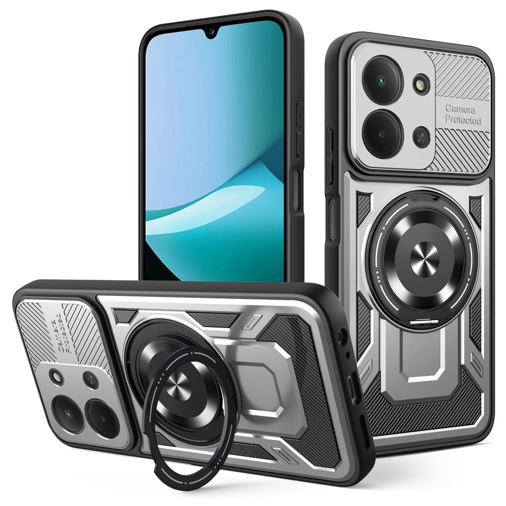 For Xiaomi Poco C85 Case Poco C85 4G 5G Phone Cover Magnetic Armor Shockproof Ring Holder Case Magsafe Wireless Charge Cover