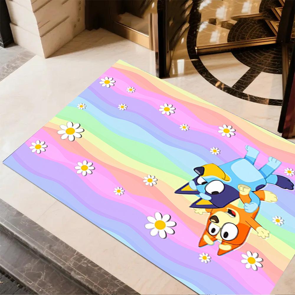 Bluey Bingo Adventure Floor Mat Suitable for Dormitory Decorate room Kitchen Game Room Antislip Carpet Anime Office Decor