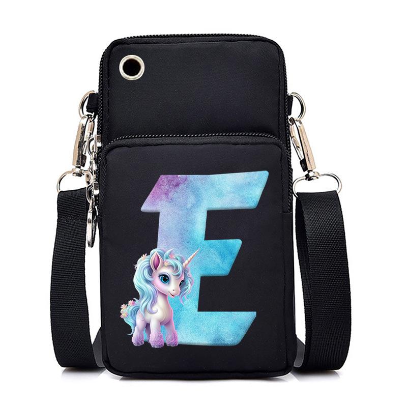 Sac de téléphone portable à imprimé lettre Licorne Léger à transporter Sac bandoulière multifonction