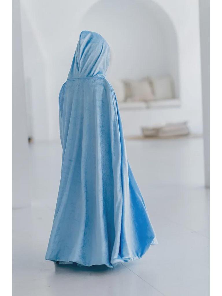 2025 Spring & Autumn Children's Multicolor Hooded Cloak - Plush Velvet Warm Kids' Christmas Cape