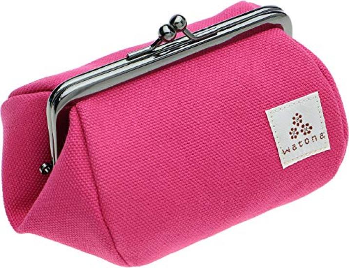 

Watona Canvas Cosmetic Small Pouch, 3.5-inch, (Ruby)