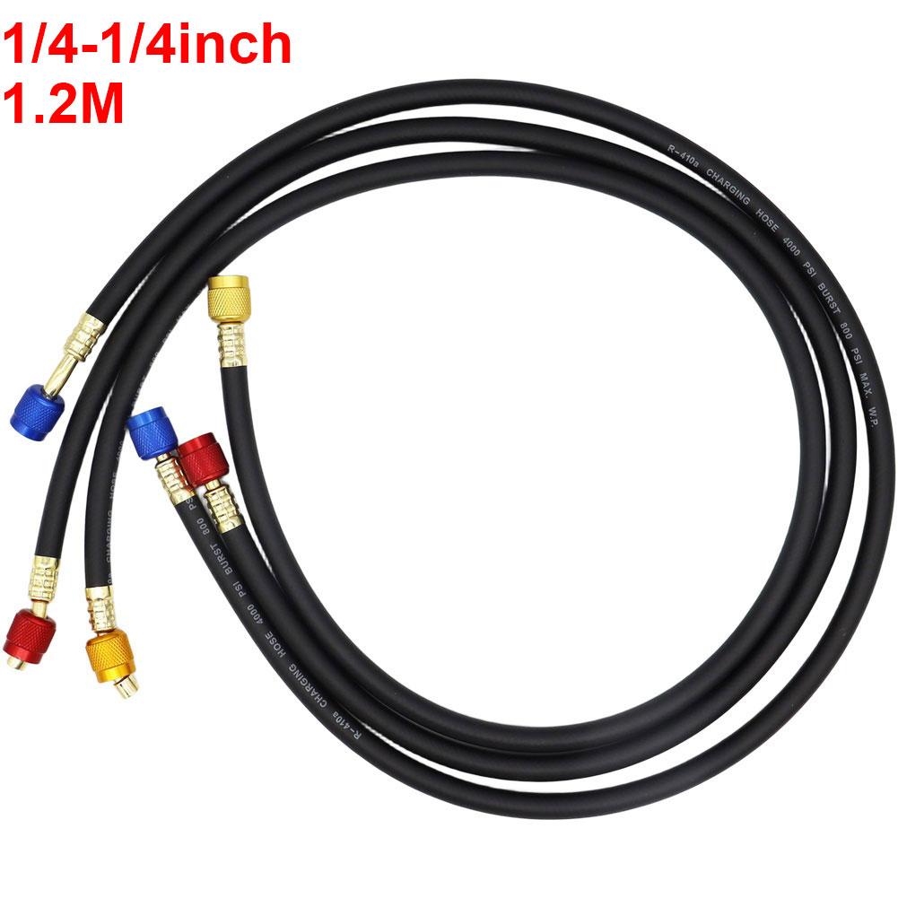 1M-1/4-5/16 / 1.2M-1/4-1/4" Hochdruck-Kühlmittel-Füllschlauch für R22 R134a Kühlmittelrohr-Ersatz